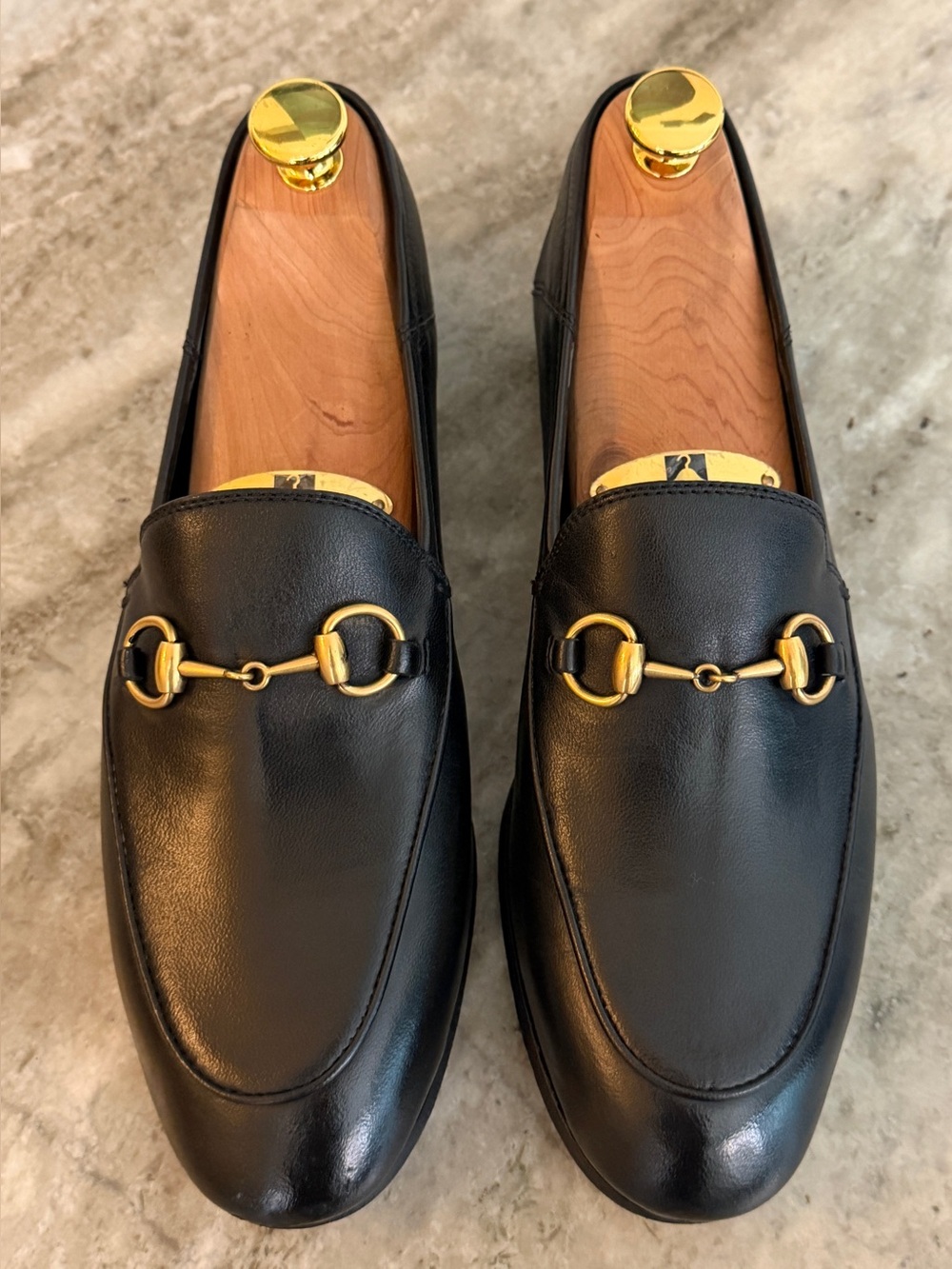 GUCCI JORDAAN HORSEBIT BLACK LEATHER MOCCASIN $1050 37.5 / 7.5 US BRIXTON